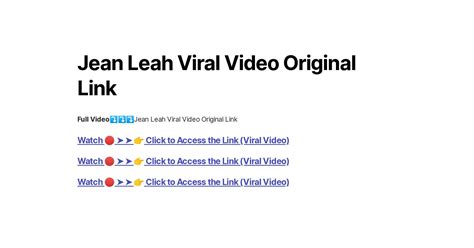 jean leah viral video original link|{Full Video} Jean Leah Viral Video Original Link: Is It.